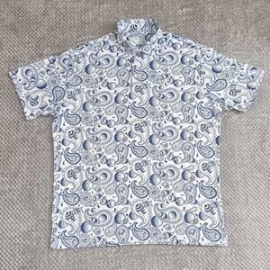 TailorByrd Golf Ball Polo XL Blue Paisley Flamingo Graphic Performance Shirt